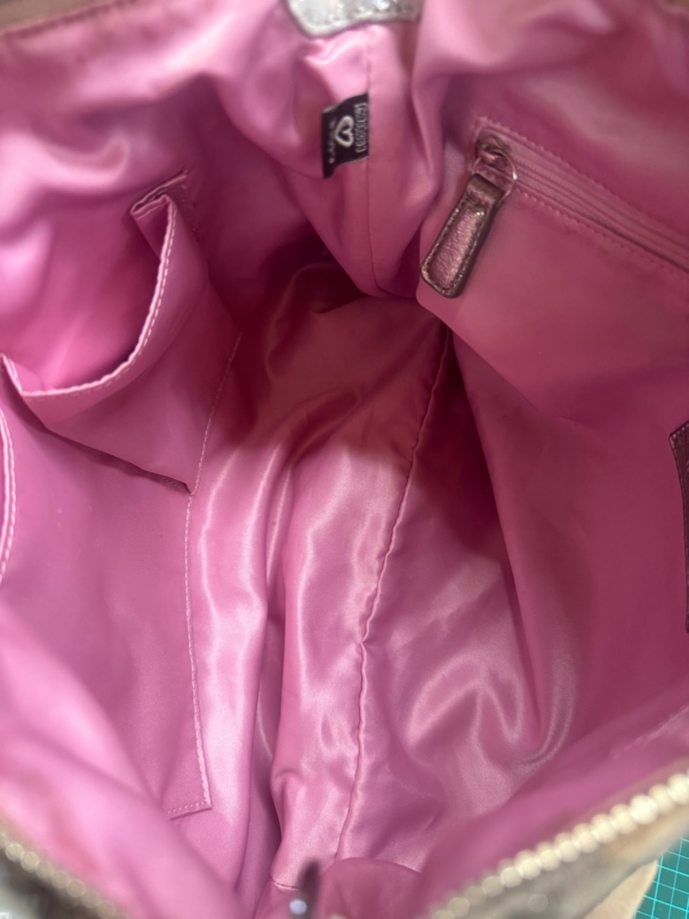 Coach Beige Signature Poppy Y2K Patchwork Crossbody Bag with Pink and Purple - Picture 4 of 10